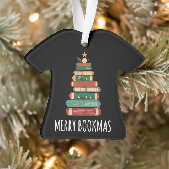 Books Christmas Tree Merry Bookmas Ornament (Tree)
