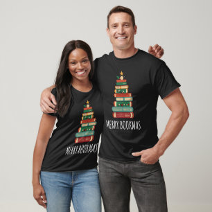 Books Christmas Tree Merry Bookmas T-Shirt
