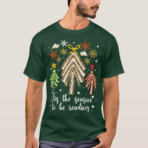 Books Christmas Tree Tis The Season To Be Reading T-Shirt