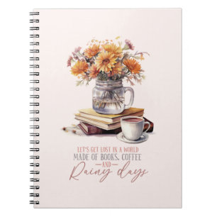Books, Coffee and Rainy Days Notebook