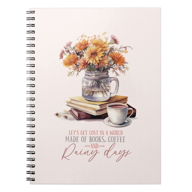 Books, Coffee and Rainy Days Notebook (Front)