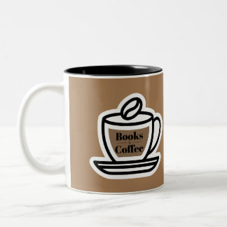 Books & Coffee Brown  Two-Tone Coffee Mug
