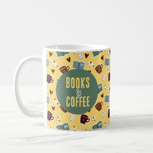 Books & Coffee Coffee Mug (Left)