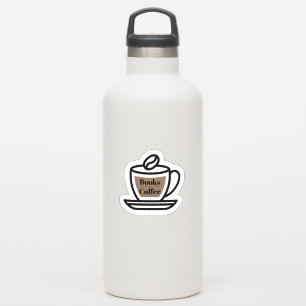 Books & Coffee Outline Sticker