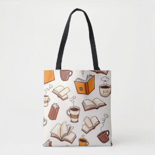 Books & Coffee Tote Bag – Cosy Bookish Aesthetic