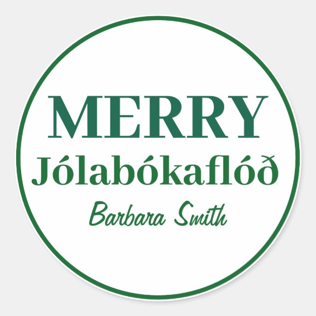 Books & Cosy Nights: Merry Jolabokaflod Classic Ro Classic Round Sticker (Front)