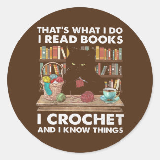 Books Crochet  Classic Round Sticker