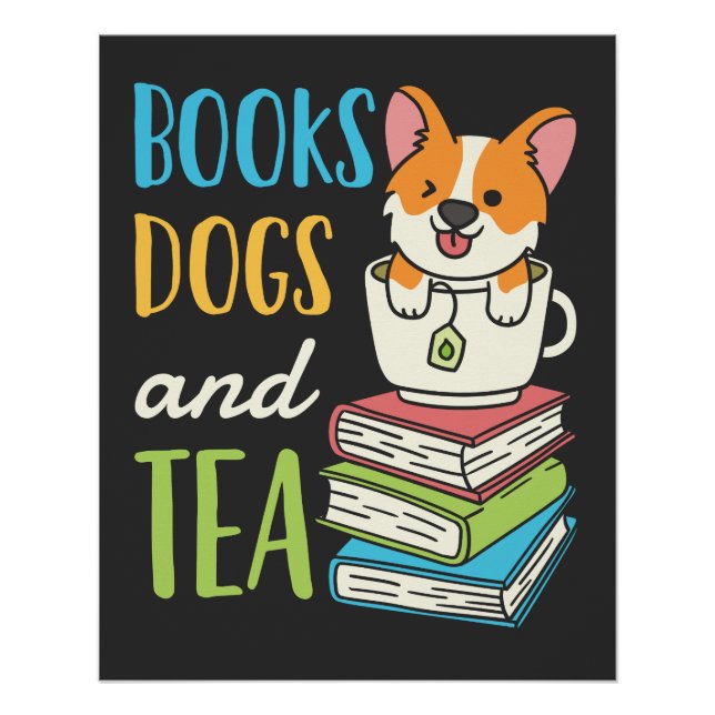 Books Dogs and Tea Poster (Front)