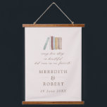 Books Every Love Story Personalised Wedding  Hanging Tapestry<br><div class="desc">A wedding gift tapestry for book lovers featuring watercolor books and the popular quote "every love story is beautiful but our's is our favourite" in modern calligraphy font. Personalise with the newly weds names and wedding date.</div>