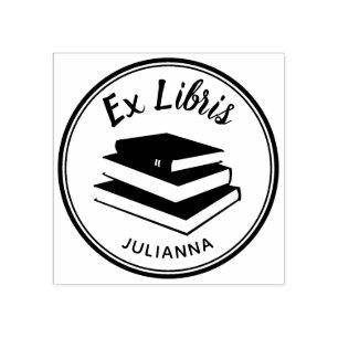 Books Ex Libris Custom Bookplate Personalised Rubber Stamp