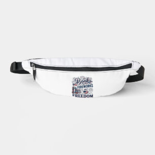 Books Fireworks and Freedom Patriotic Reader Shirt Bum Bags