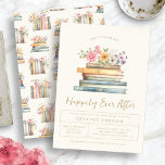 Books Floral Bridal Shower Invitation<br><div class="desc">Celebrate the fairy-tale ending with the "She's Found Her Happily Ever After" invitation, which beautifully combines the essence of romantic tales and wild floral beauty. This elegant invitation is crafted with exquisite watercolor illustrations of wildflowers and classic books, enhanced by a sophisticated palette of pink, green, and gold on an...</div>