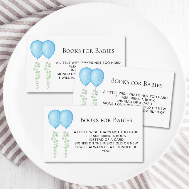 Books For Babies Balloon Twins Baby Shower Enclosure Card (Creator Uploaded)
