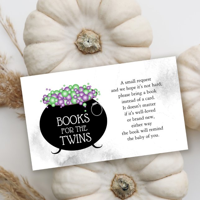 Books for Babies Brew Halloween Twins Baby Shower Enclosure Card (Creator Uploaded)