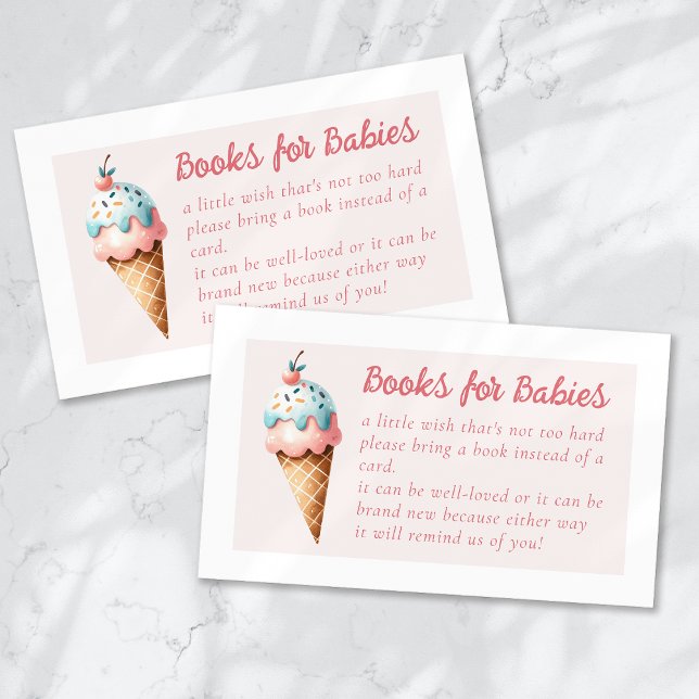 Books for Babies Ice Cream Scoops Twins Enclosure Card (Creator Uploaded)