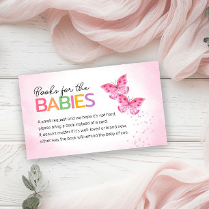 Books for Babies Pink Butterflies Twins Enclosure Card