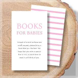 Books for Babies Pink Twin Baby Shower Enclosure Card