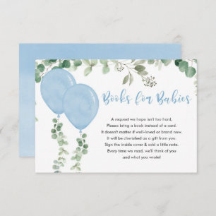 Books for babies twin boys balloons eucalyptus enclosure card