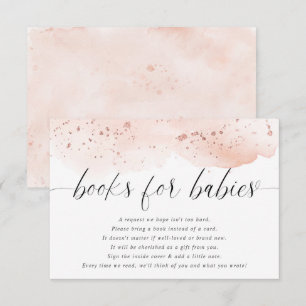 Books for babies twins girls watercolor blush pink enclosure card