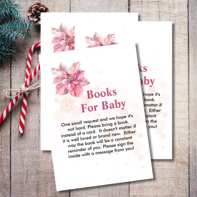 Books for baby a little snowflake pink poinsettia  enclosure card (Creator Uploaded)