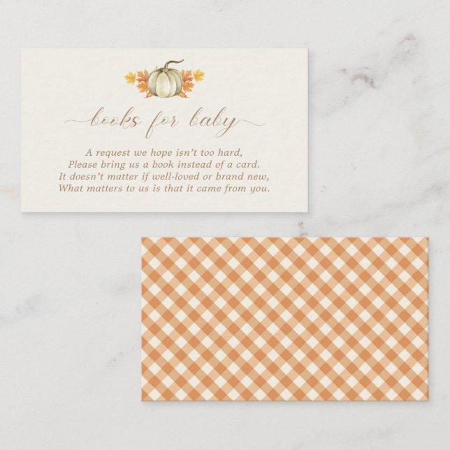 Books for Baby – Autumn Fall Baby Shower | Enclosure Card (Front/Back)