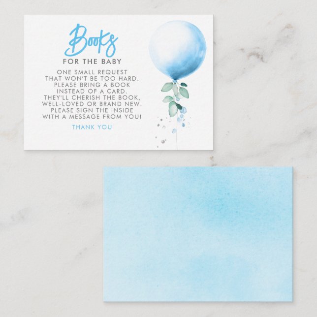 Books For Baby Baby Shower Request Card (Front/Back)