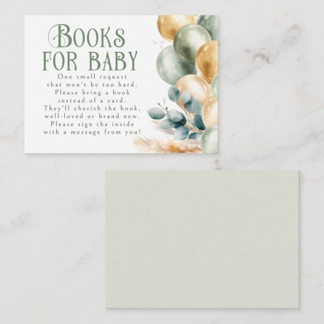 Books For Baby Baby Shower Request Card (Front/Back)