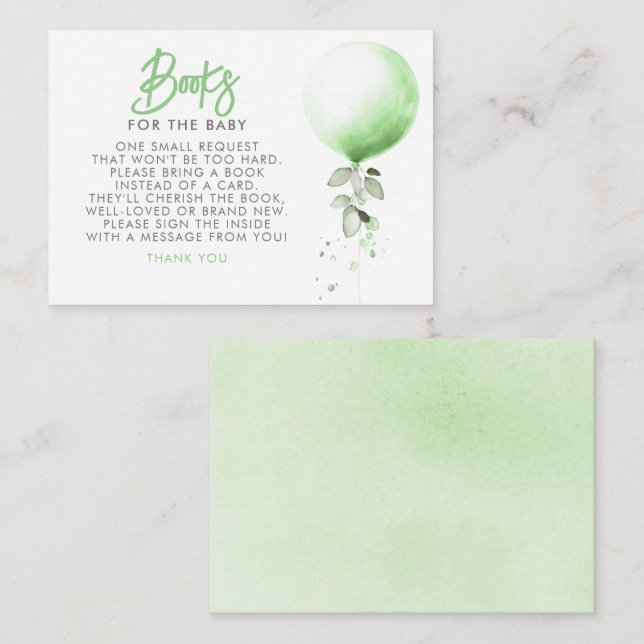 Books For Baby Baby Shower Request Card (Front/Back)