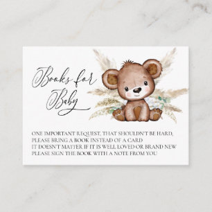 Books for Baby Bear Boho Pampas Bearly Wait Enclosure Card