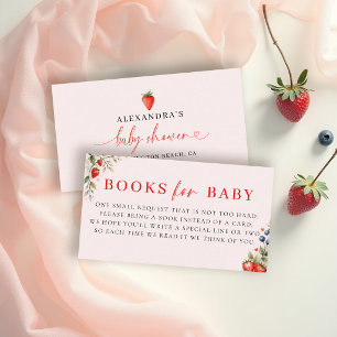 Books For Baby Berry Sweet Pink Girl Baby Shower  Enclosure Card