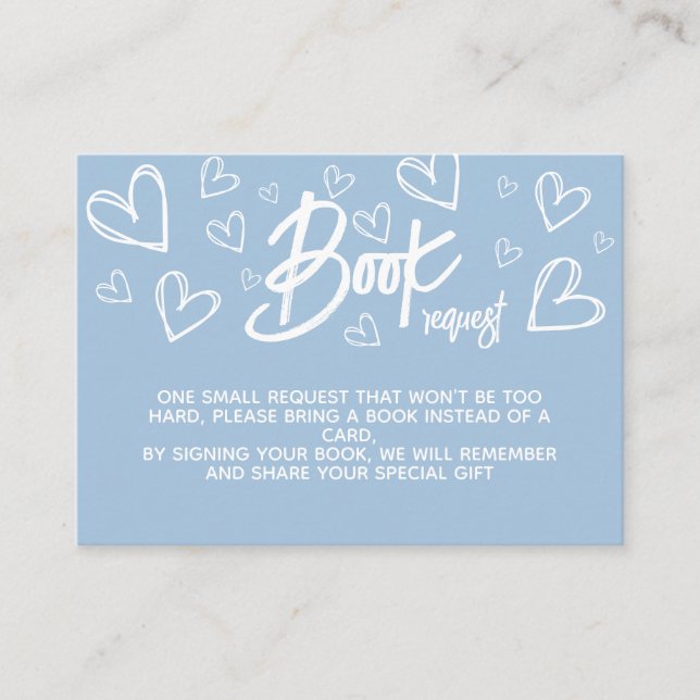 Books for Baby Blue Modern Shower Enclosure Card (Front)