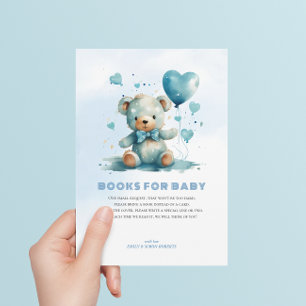 Books For Baby Blue Teddy Bear Thank You Card