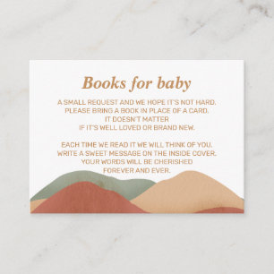 Books for Baby Boho Baby Shower Southwest Desert Enclosure Card