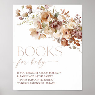 Books for baby boho fall autumn rustic floral  poster