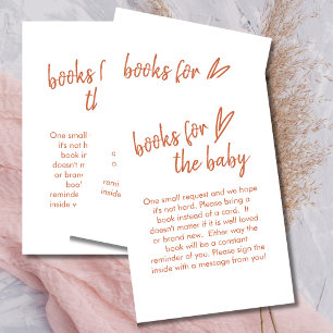 Books For Baby Boho Minimalist Heart Terracotta Enclosure Card