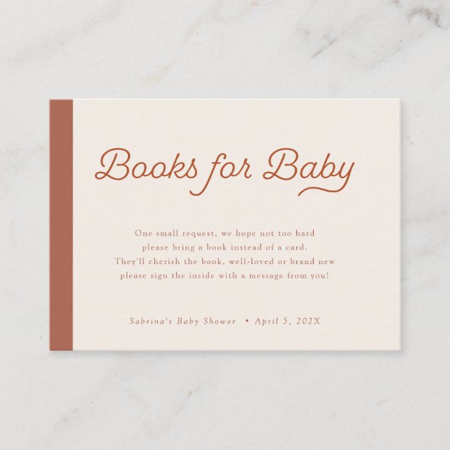 Books for Baby | Boho Minimalist Lines Enclosure Card (Front)