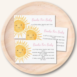 Books For Baby Boho Sunshine Sun Baby Shower  Enclosure Card