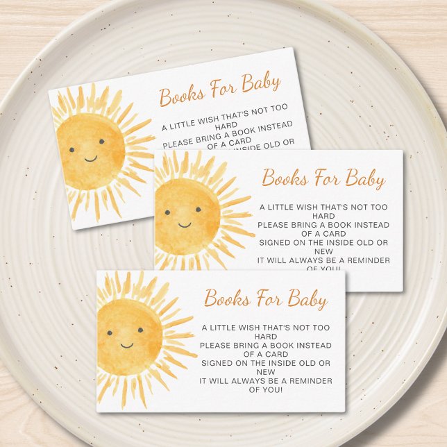 Books For Baby Boho Sunshine Sun Baby Shower  Enclosure Card (Creator Uploaded)