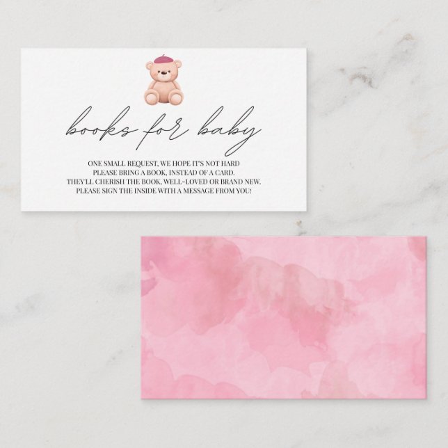 Books for Baby Bonjour Bebe French baby shower Enc Enclosure Card (Front/Back)