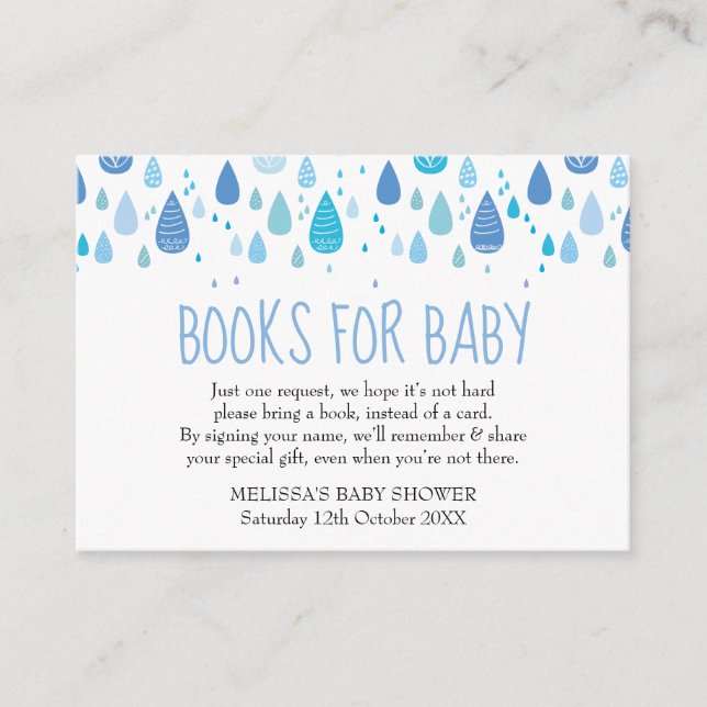 Books For Baby Book Request Baby Shower Enclosure Card (Front)
