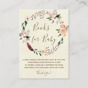 books for baby book request card boho floral
