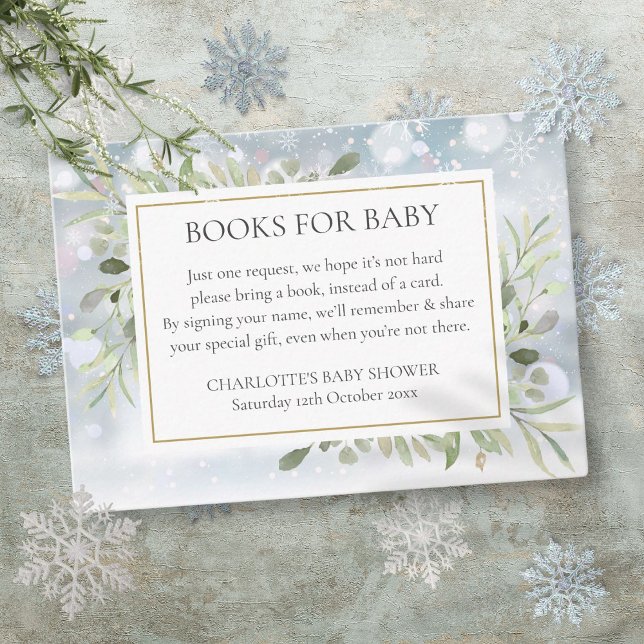 Books For Baby Book Request Winter Baby Shower Enclosure Card (Books For Baby Book Request Winter Baby Shower Enclosure Card)