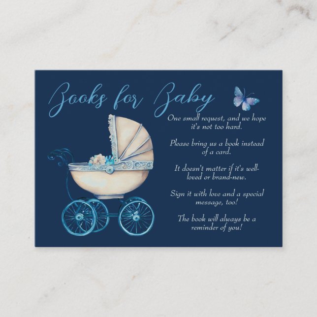 Books for Baby Boy Baby Carriage   Enclosure Card (Front)