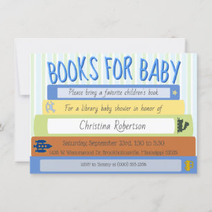 Books For Baby Boy Baby Shower Invitation