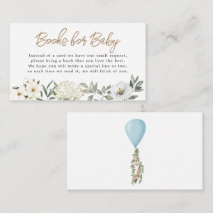 Books for Baby Boy Blue Balloon Floral Enclosure Card