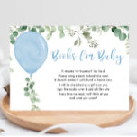 Books for baby boy blue balloons eucalyptus enclosure card<br><div class="desc">For more advanced customisation of this design,  simply select the "Customise It" button above!</div>