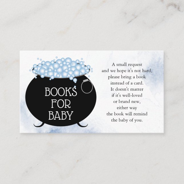 Books for Baby Boy Brew Halloween Baby Shower Enclosure Card (Front)