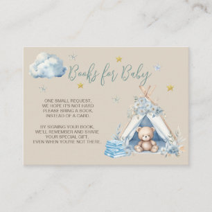 Books For Baby Boy - Teddy Bear in Teepee Tent Enclosure Card