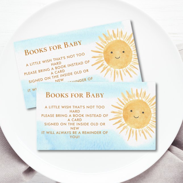 Books For Baby Boy's Sun Baby Shower Enclosure Card (Creator Uploaded)