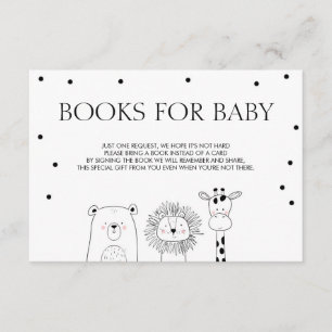 Books for baby Bring a book Black white Animals Enclosure Card